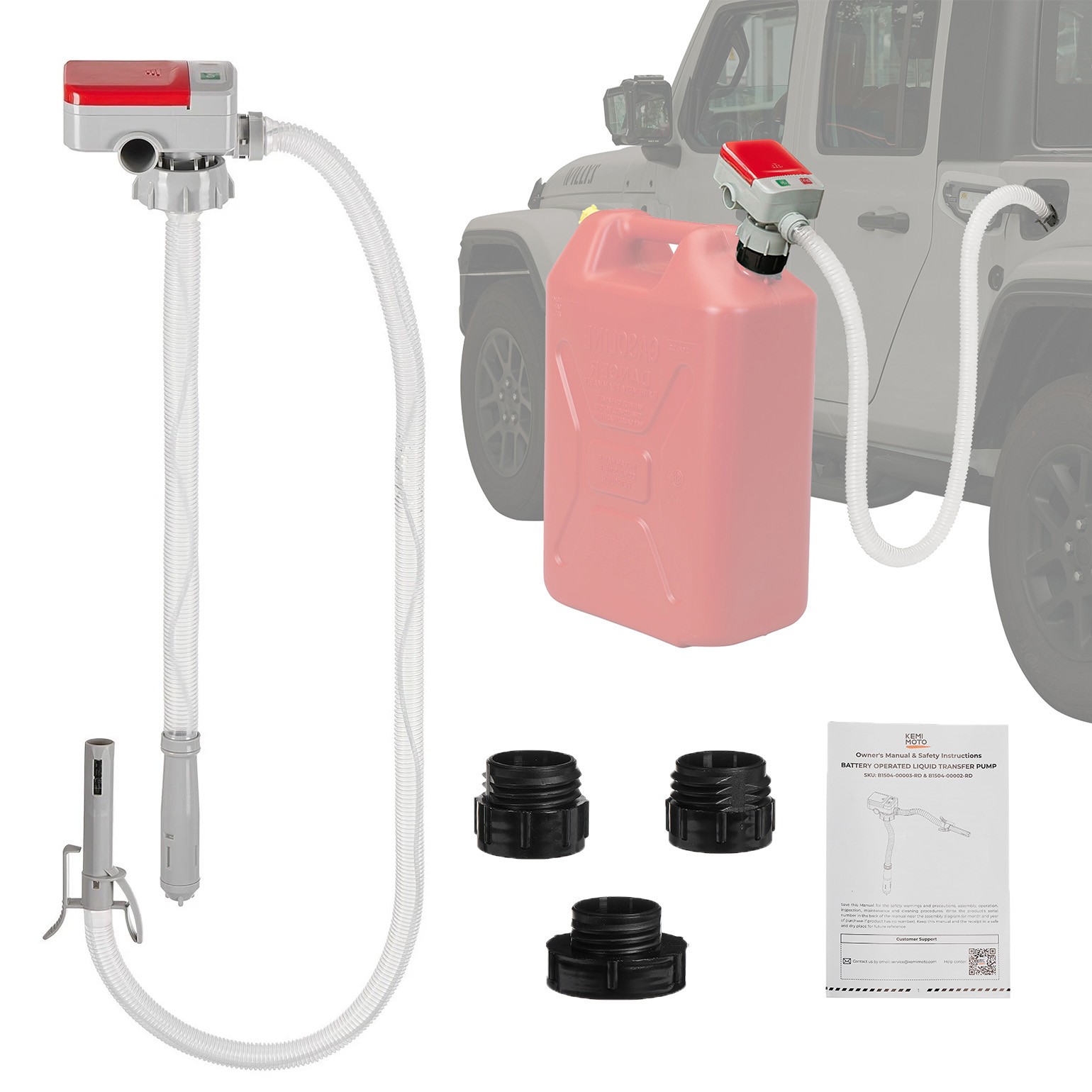 2.4 GPM Battery Powered Electric Fuel Transfer Pump For Gas Oil Water Liquid