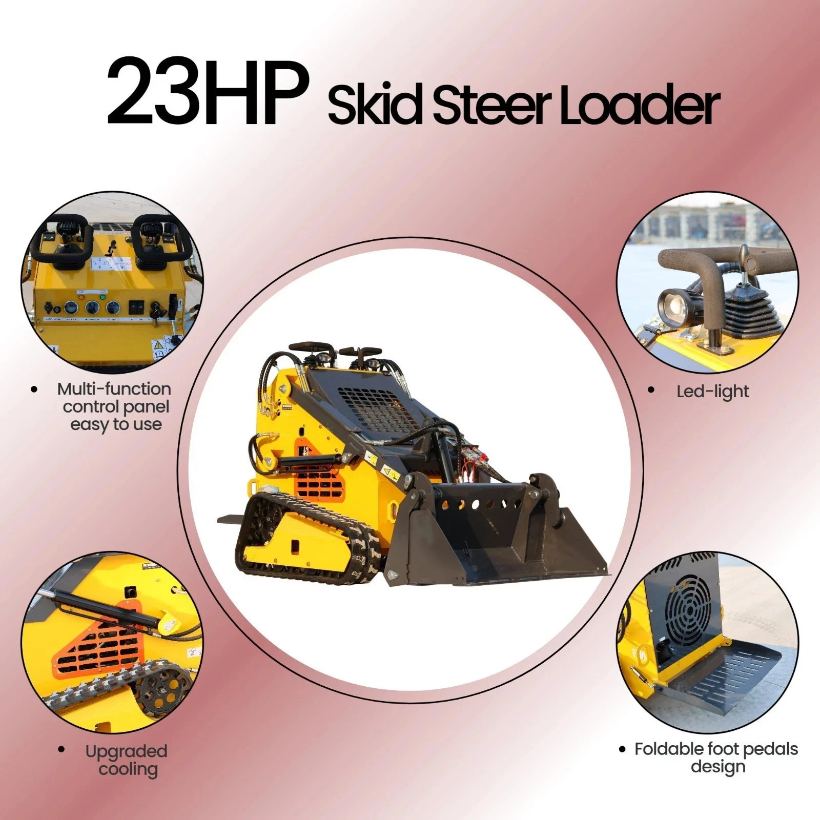 Mini Skid Steer Track Loader | 13.5HP GAS Engine |Tracked Loader,Hydrualic,NEW