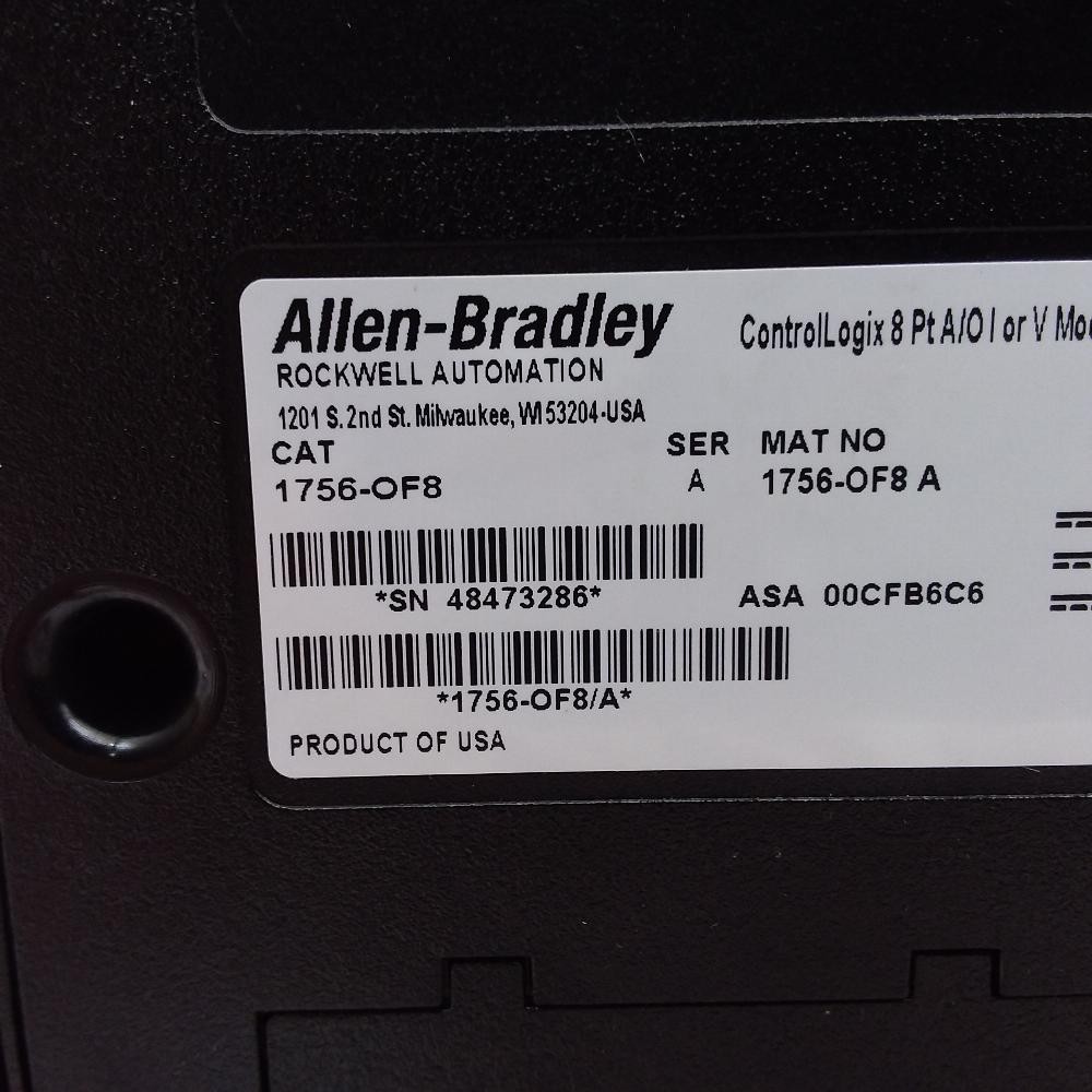 1756-OF8 | Allen Bradley | ControlLogix, 8 Point, 20 Pin, Used, Ser A