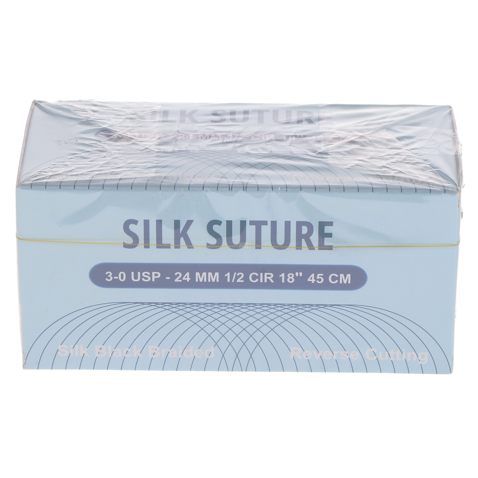 House Brand Dentistry 103141 Silk Black Braided Sutures 3-0 22MM 1/2″ 45cm 12/Pk