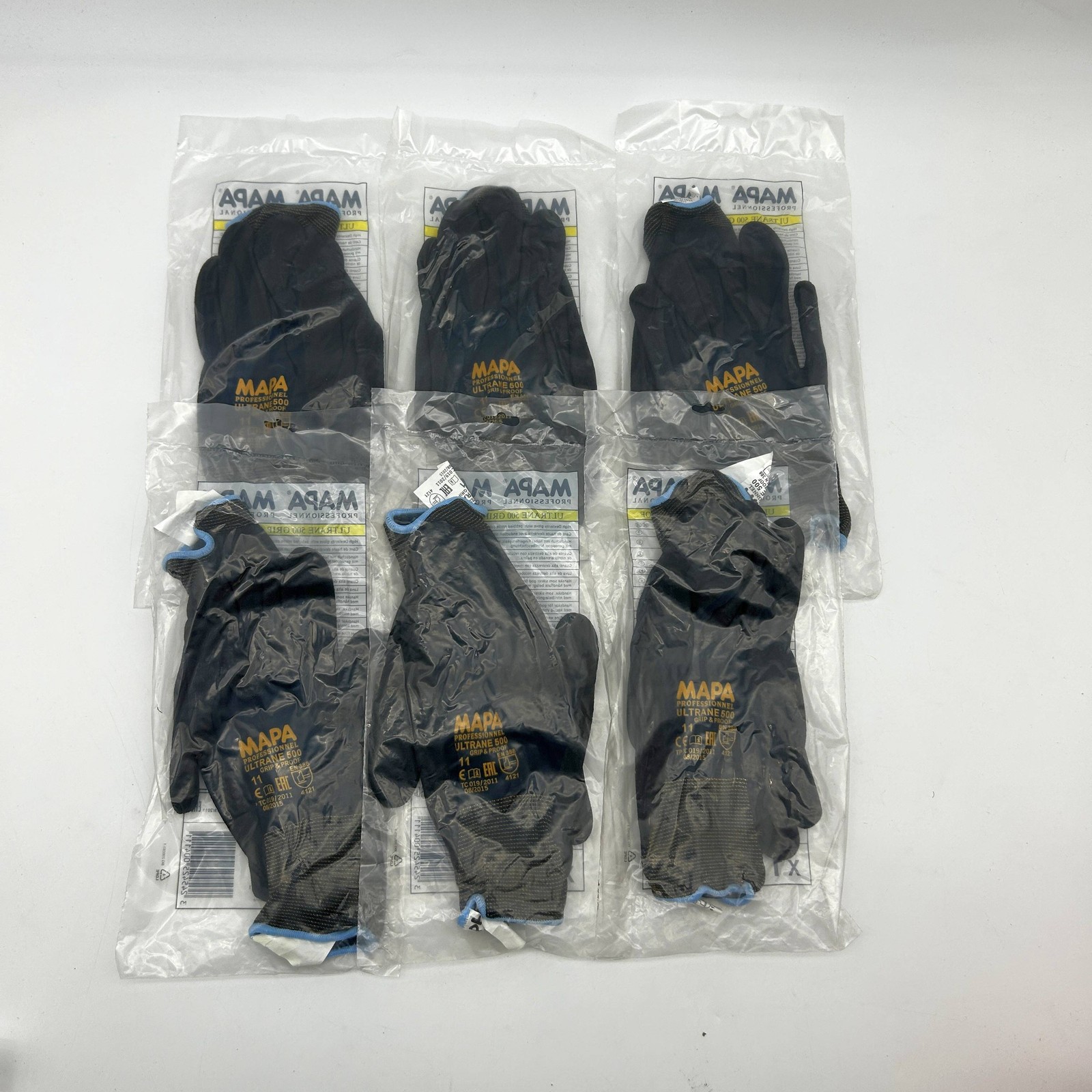 MAPA Ultrane 500 Cut Resistant Glove Sz 2XL 11.0 500411 Grip and Proof 6 Pairs