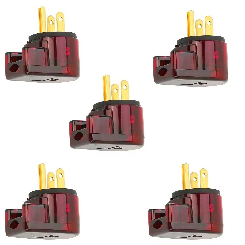 [5PACK]90 Degree USA Canada Male Plug Nema 5-15P 15A 125V 3-Prong Angle DIY Plug