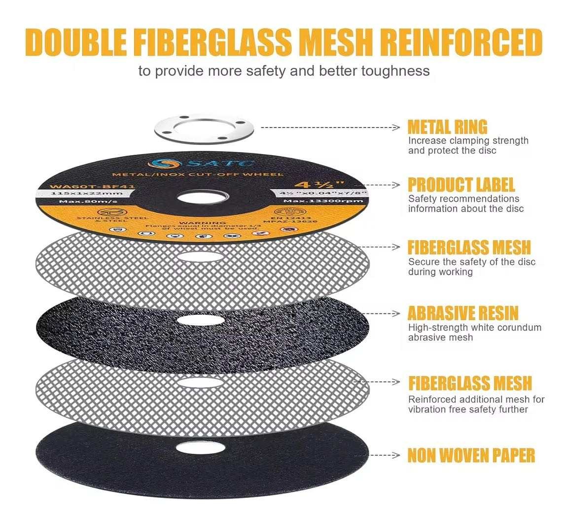 50 Pack Cut Off Wheels 4-1/2″ Metal & Stainless Steel Angle Grinder Cutting Disc