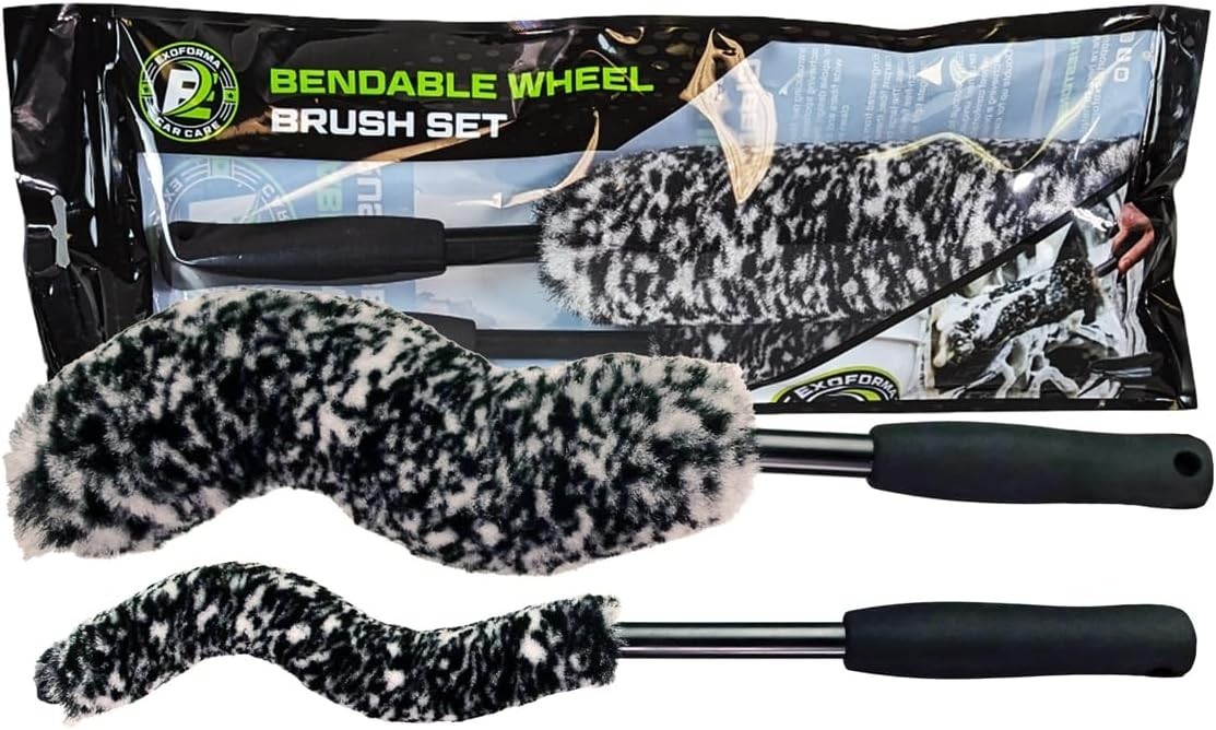 Bendable Brush Set – Unique Adjustable 2-Piece Wheel Brush Set Cleans Behind …