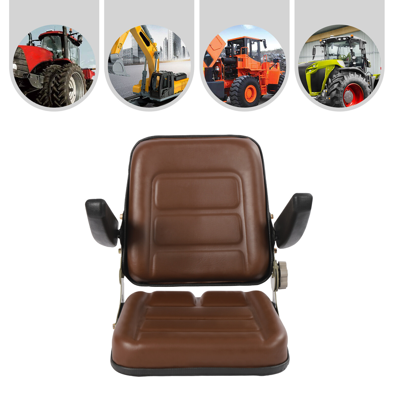 Tractor Forklift Seat SUSPENSION FORKLIFT SEAT with Adjustable Backrest+Armrest