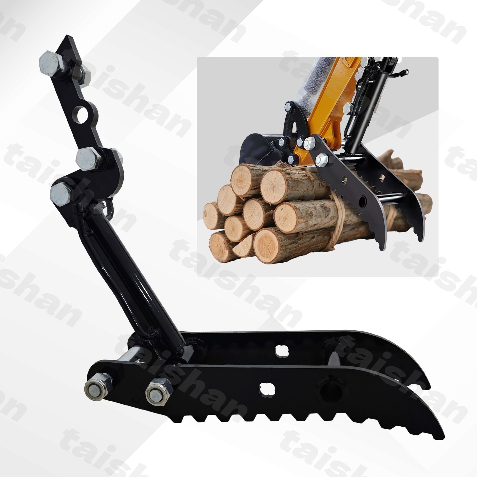 L-Shaped Bracket Hydraulic Thumb Clip For Mini Excavators Attachments 3-Holes