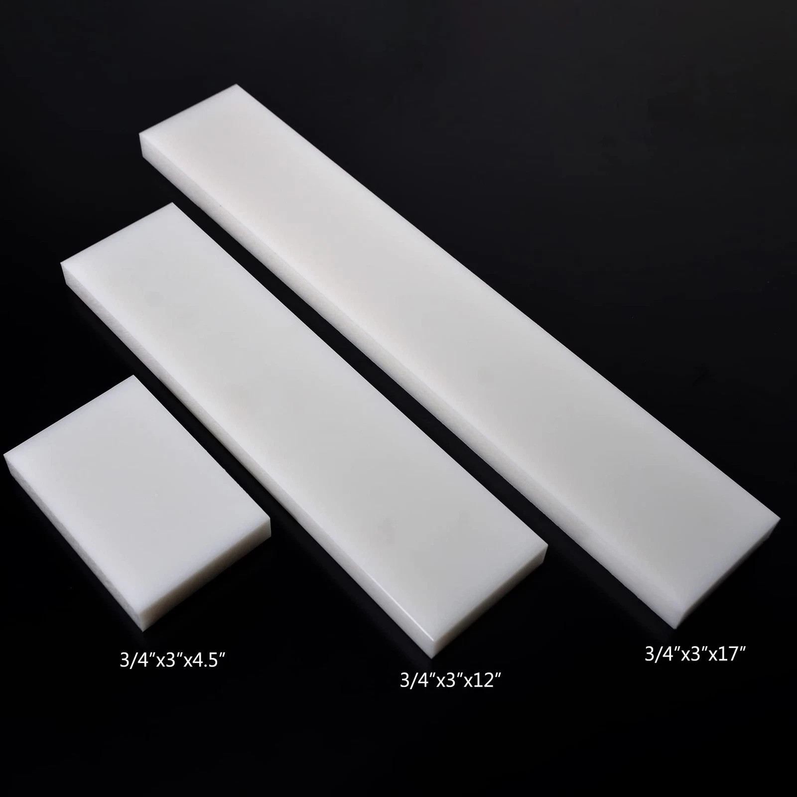 HDPE Block WhitePE Polyethylene Rectangular Solid Plastic Tapping（2″ x 12″ x 3″）