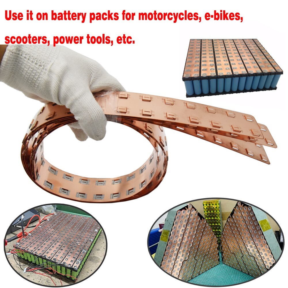 3PCS 31.5″ Pure Copper-nickel Strip 21700 Battery Busbar For Ebike Energy Build