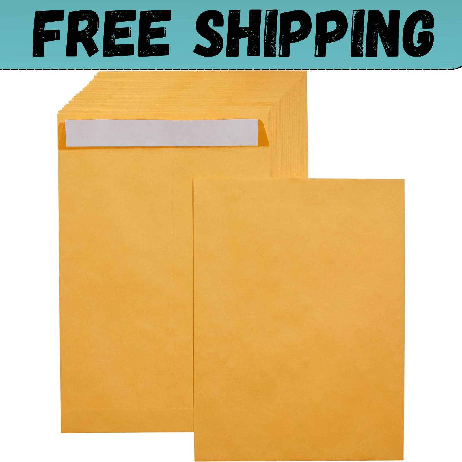 100 Pcs CLASP ENVELOPES 9×12 28lb Kraft Shipping Mailing Gummed Business Manila