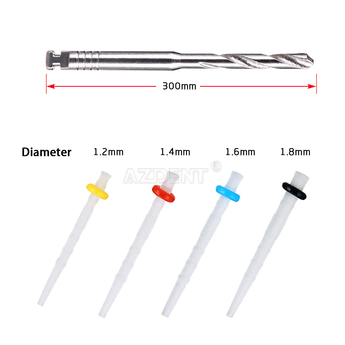 5 Packs Dental High-intensity AAA Fiber Posts Resin Screw Thread Glass 4 Drills