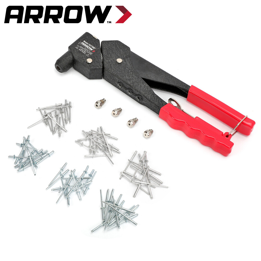 Arrow Heavy Duty Riveter Kit Professional Pop Rivet Gun with Assorted 120 Rivets