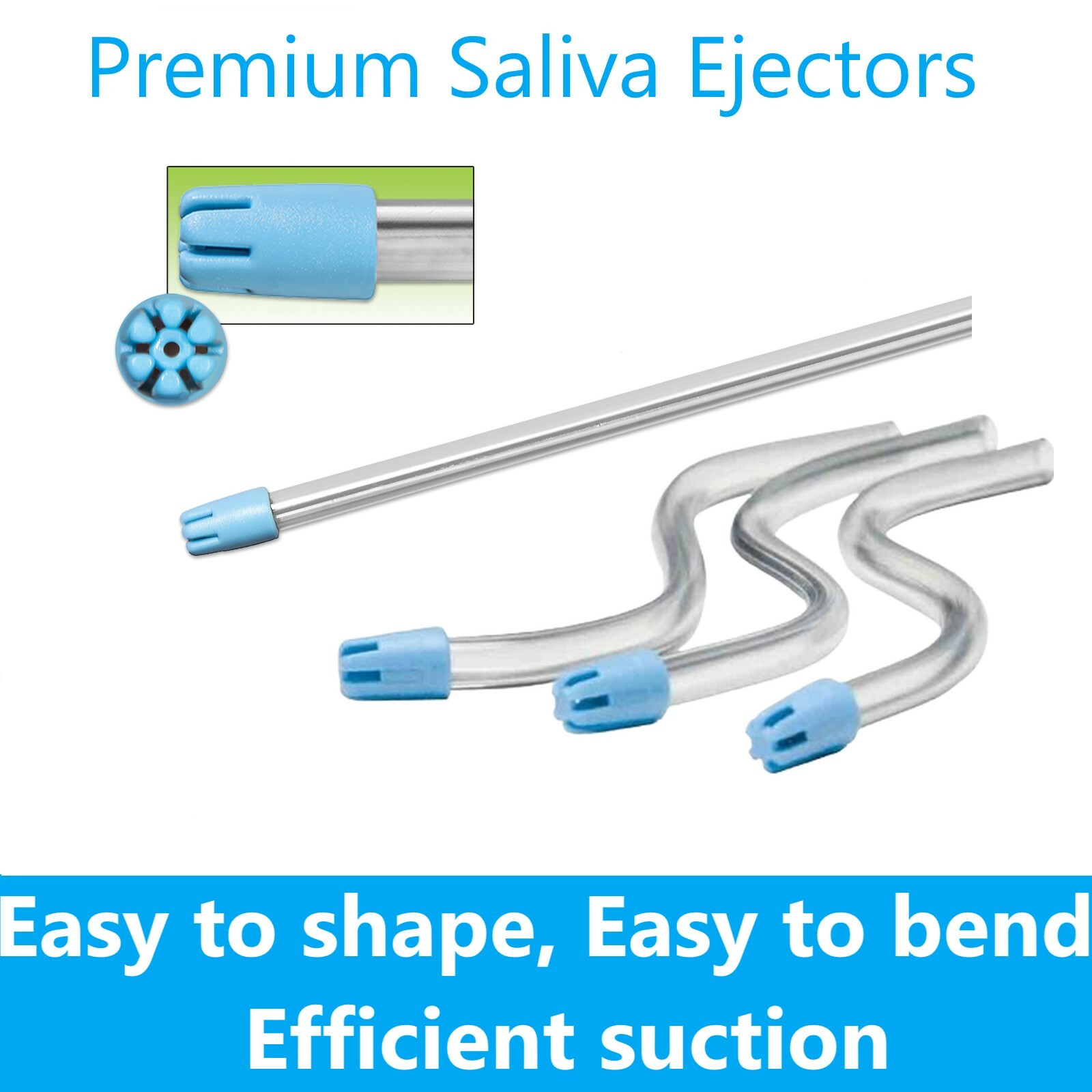 100-1000/Box Dental Saliva Ejectors Suction Ejector Blue Or White, US Manufactur