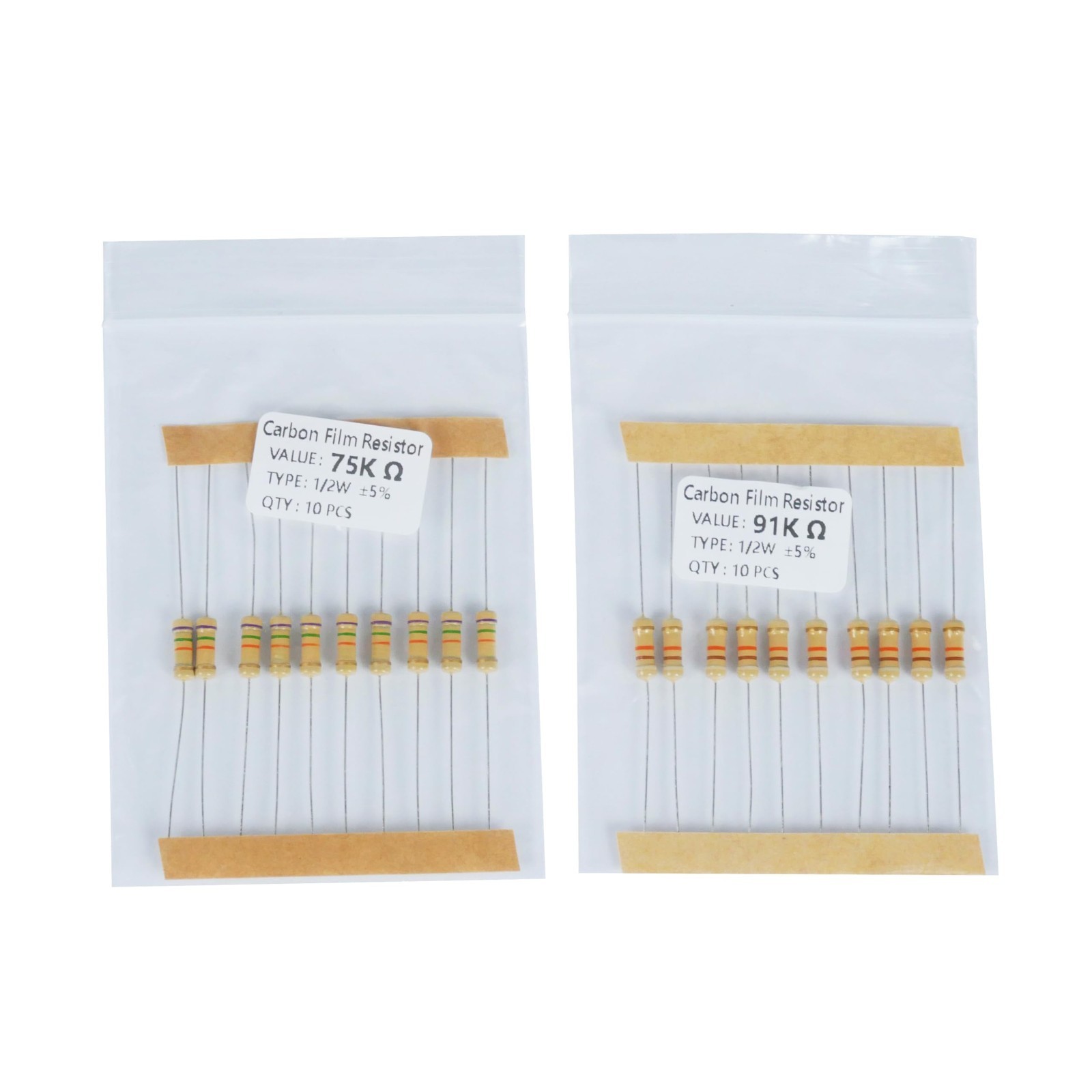 1500-Piece Resistor Kit – 1 Ohm to 10M Ohm, 1/2W 5% Carbon Film Assortment