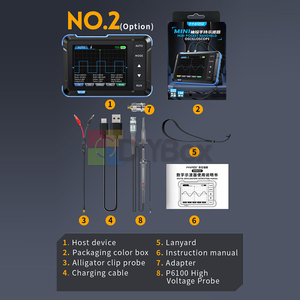 FNIRSI DSO153 /DSO510 Oscilloscope / Signal Generator / LCR-P1 Transistor Tester