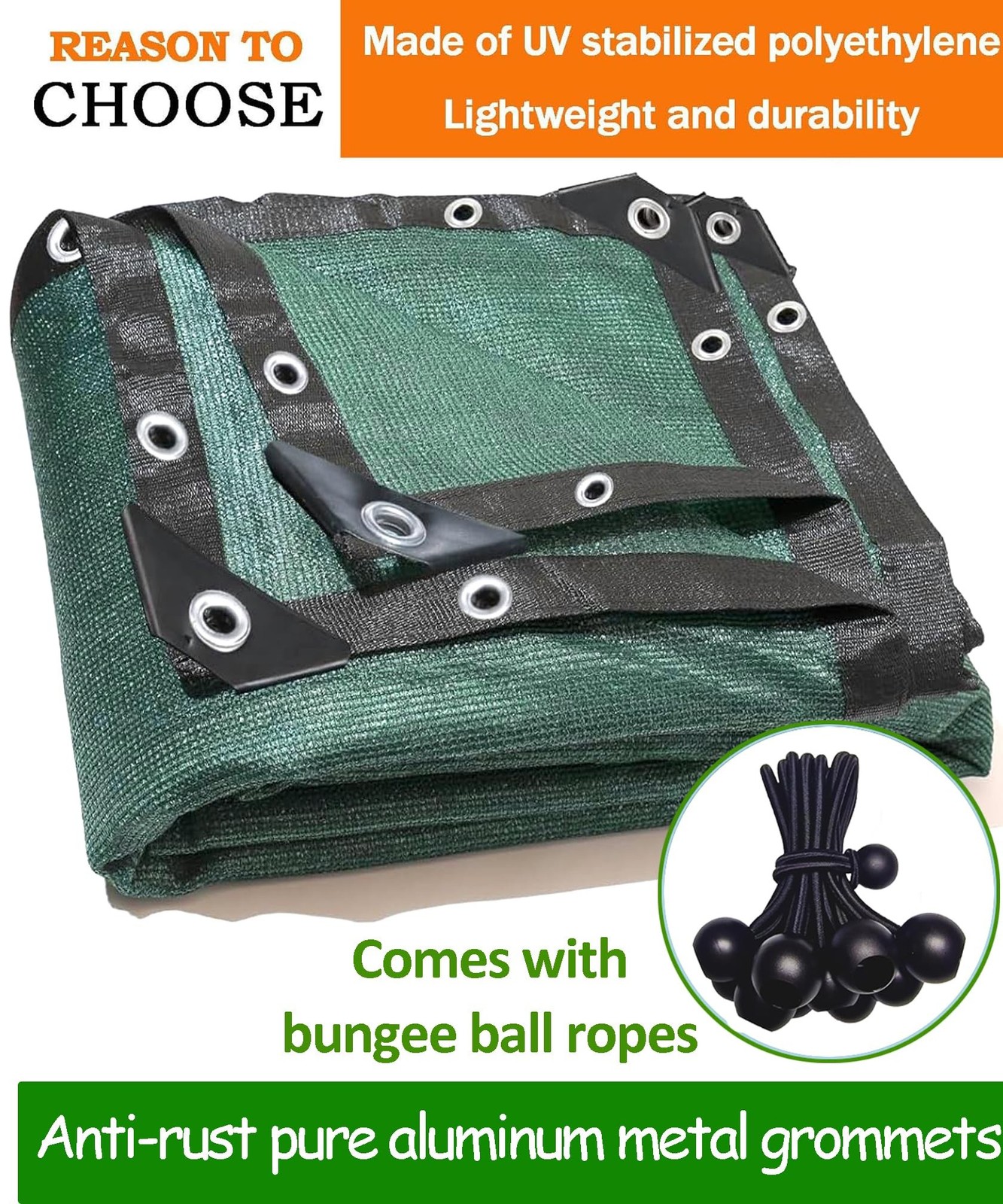 90% Green Shade Cloth 10ft x 20ft Heavy Duty Outdoor Mesh Tarp with Grommets,…