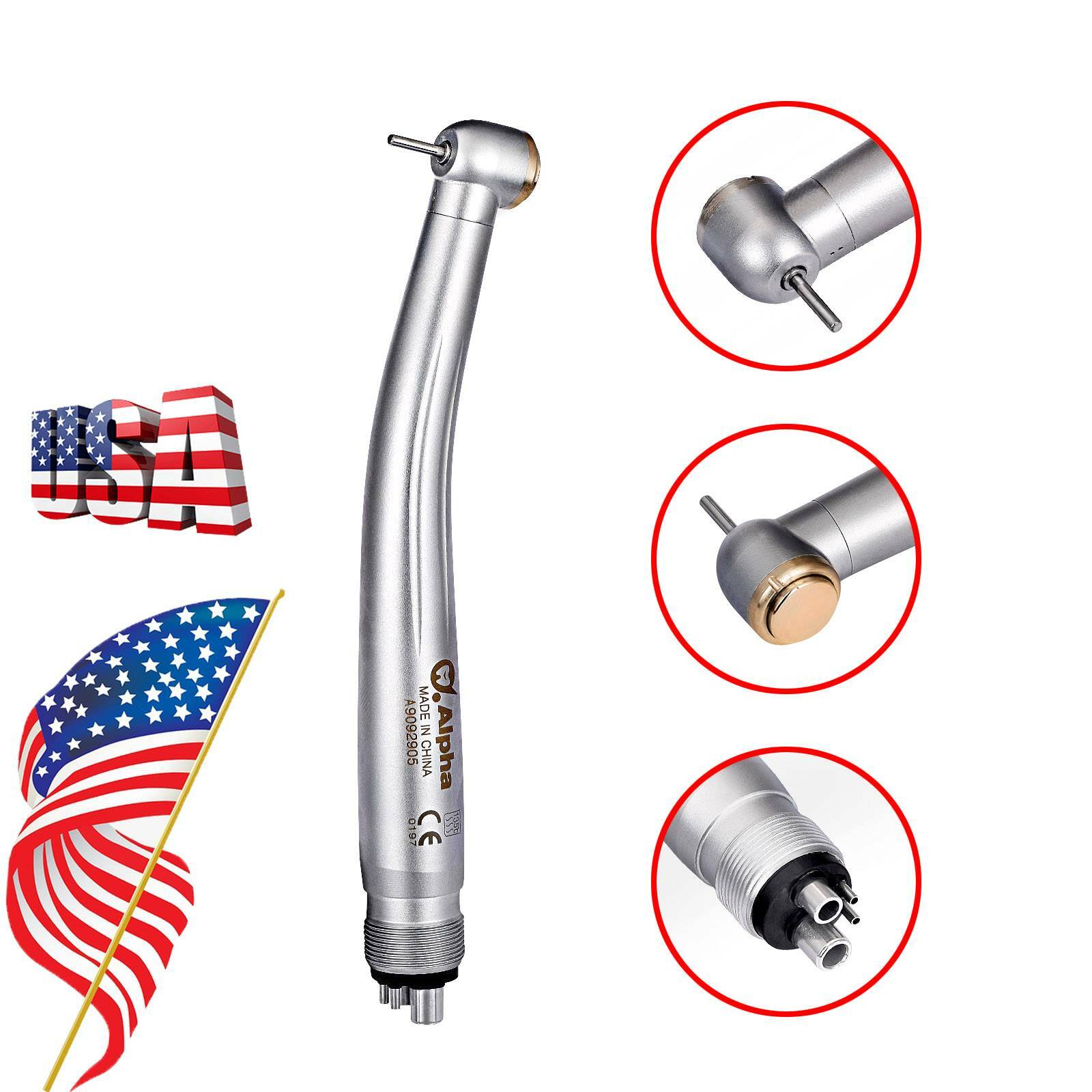 10Packs NSK Style Dental High Speed Surgical Handpiece Push Button Turbine 4Hole
