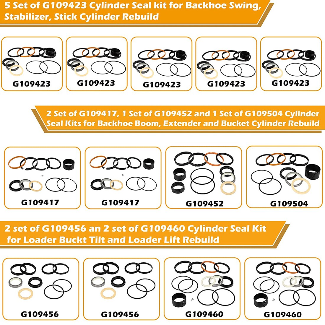 Whole Machine Seal Kit for Case 580SD 580E 580SE 580 Super E Hydraulic Cylinder