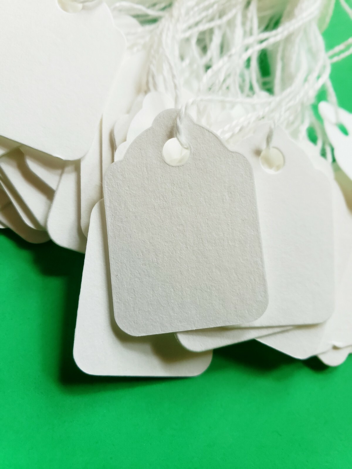 Blank White Price Tags Size #5 String Strung Jewelry Merchandise 1 1/8″ x 1 3/4″