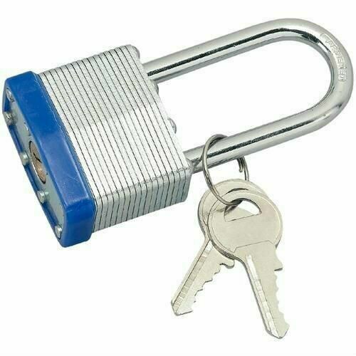 2 pcs 40mm 1-9/16 in Laminated Pad Locks Keyed the Same Alike Long Shackle