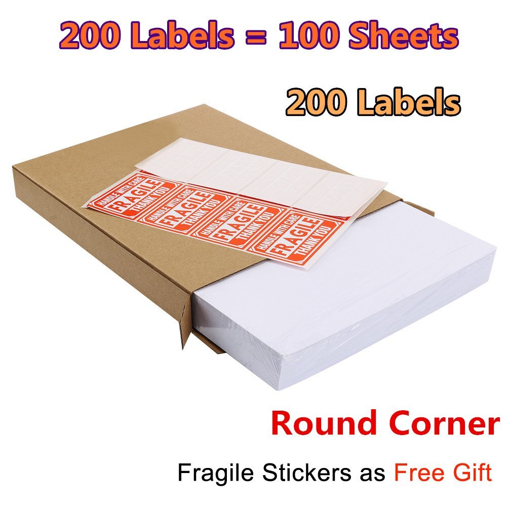 200-20000 Premium 8.5×5.5 Round Corner Shipping Labels Half Sheet Self Adhesive