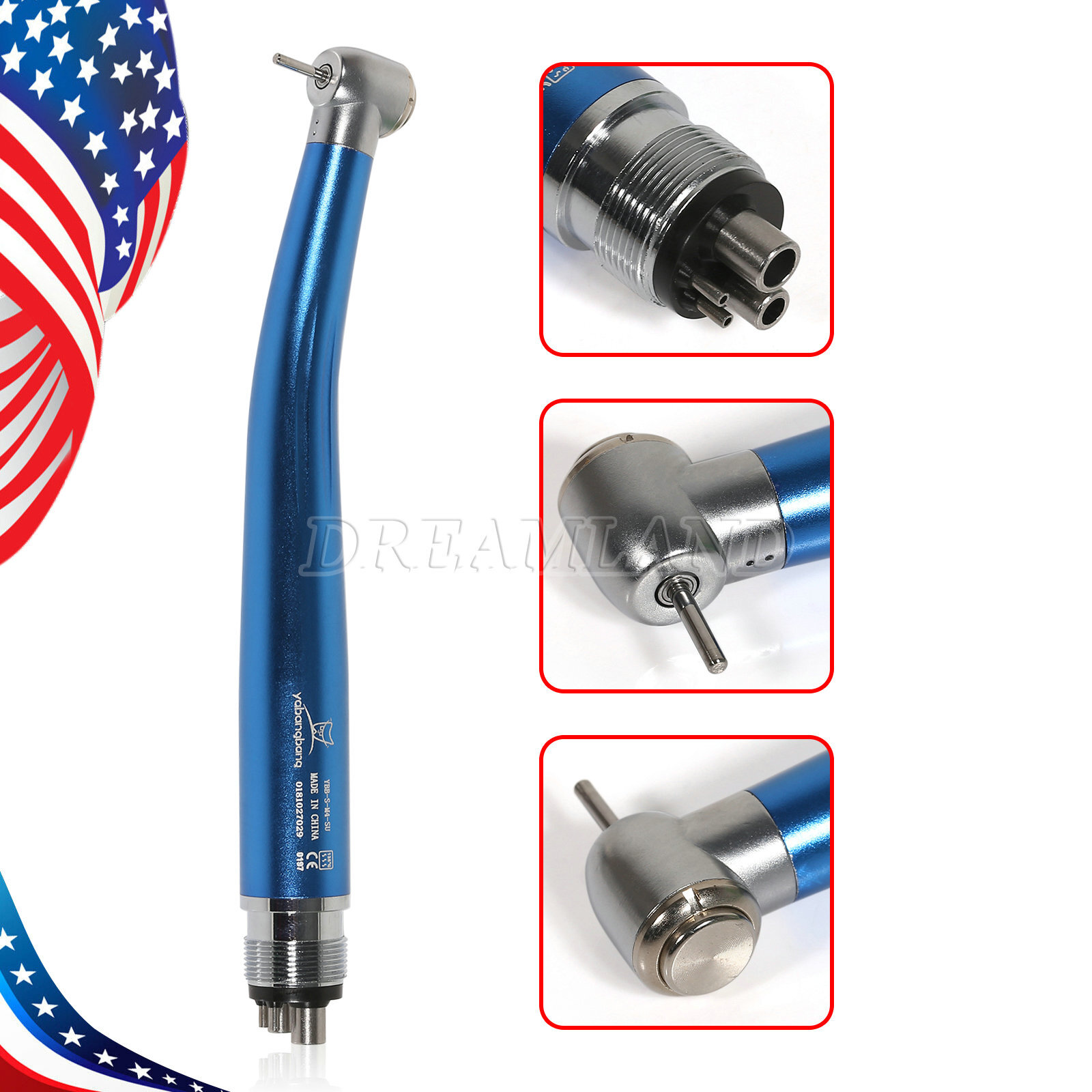 Yabangbang Dental Colorful High Speed Handpiece Push Button Air Turbine 4 Hole