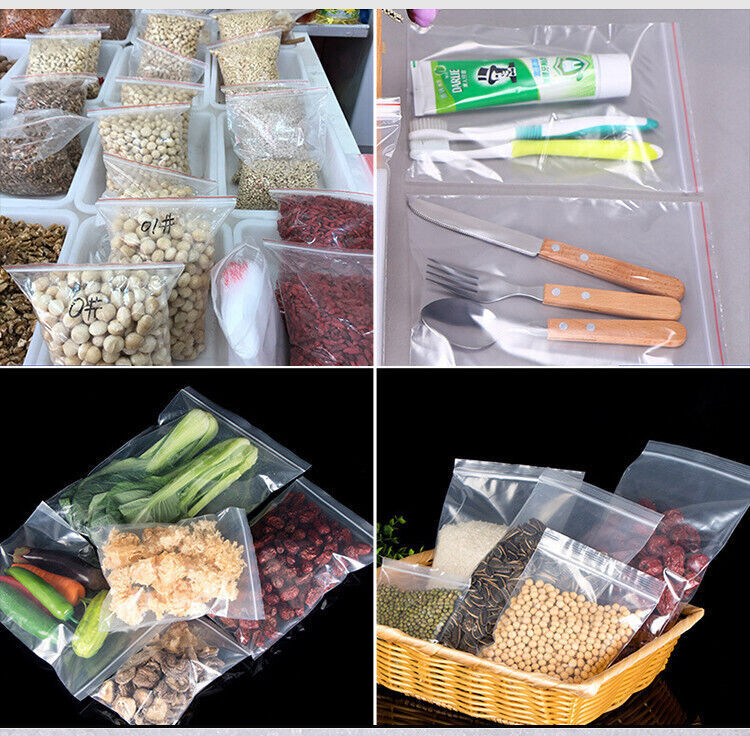 Clear Reclosable Seal Bag Plastic Poly Zipper Bags Zipper W/Hang Hole 4Mil THICK