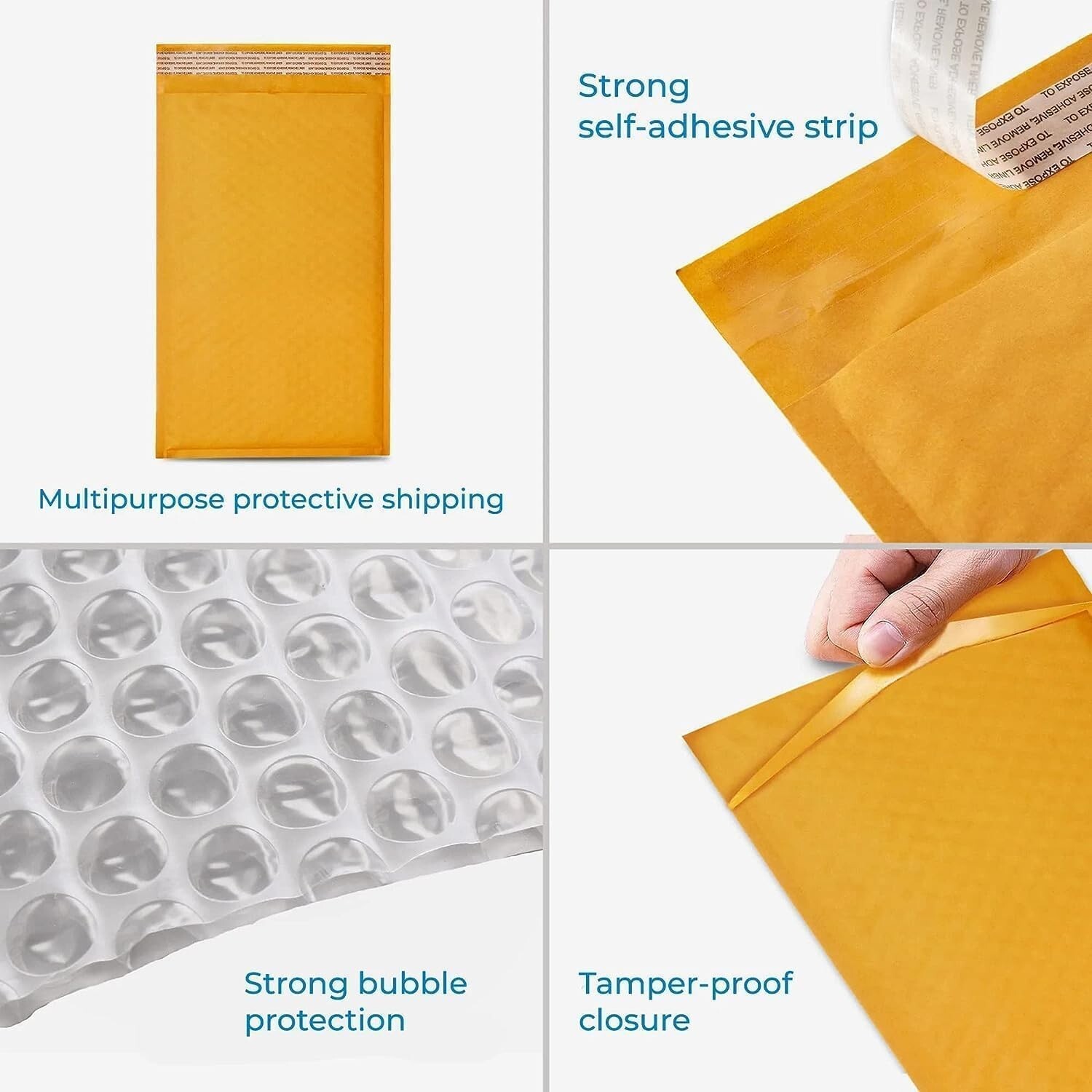 50 Pack Kraft Bubble Mailers 4×8 Inch Waterproof Cushioned Mailers Padded