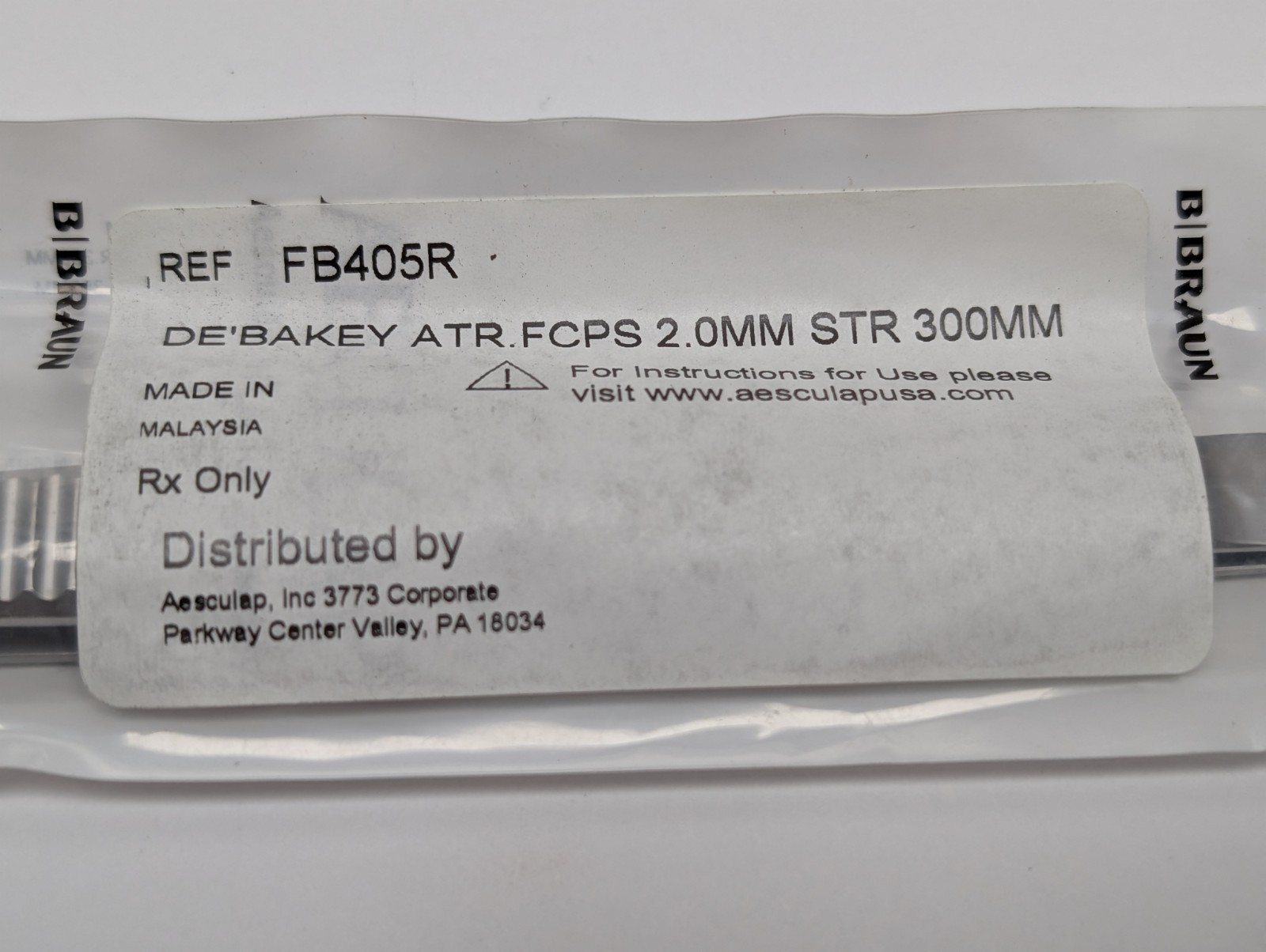 AESCULAP FB405R DeBakey Atraumatic Forceps Made In Malaysia (NEW).