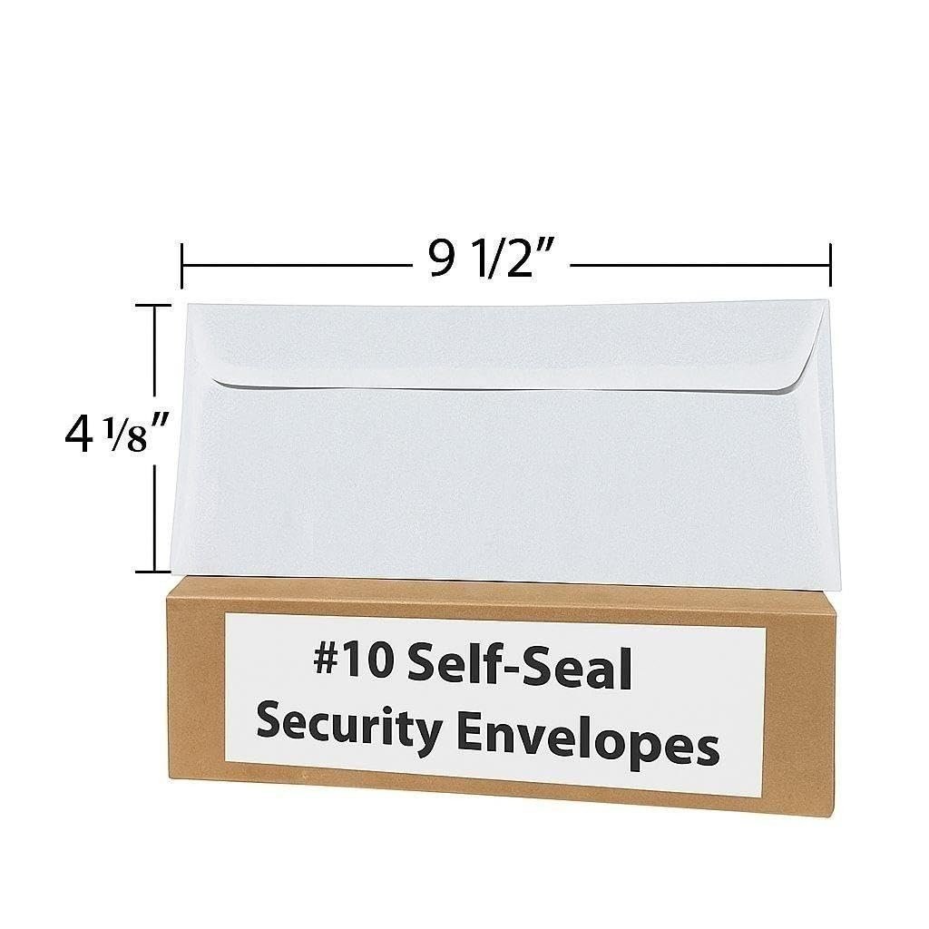 100 – Pack #10 Security Envelopes Self Seal Envelopes 4-1/8″ x 9-1/2″