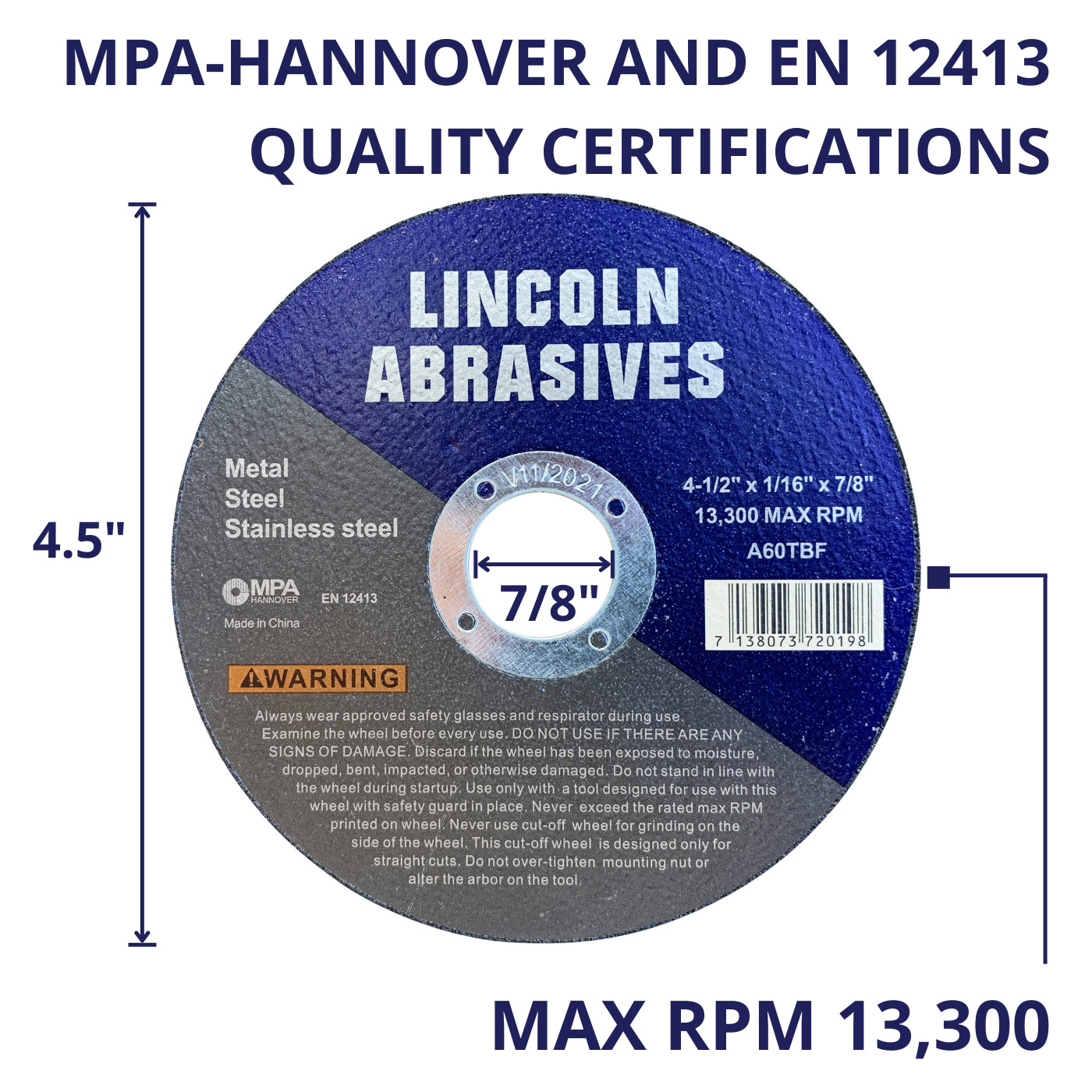 400 Pc 4-1/2″ x 1/16″ x 7/8″ Cut off Wheels Stainless Steel Metal Cutting Discs