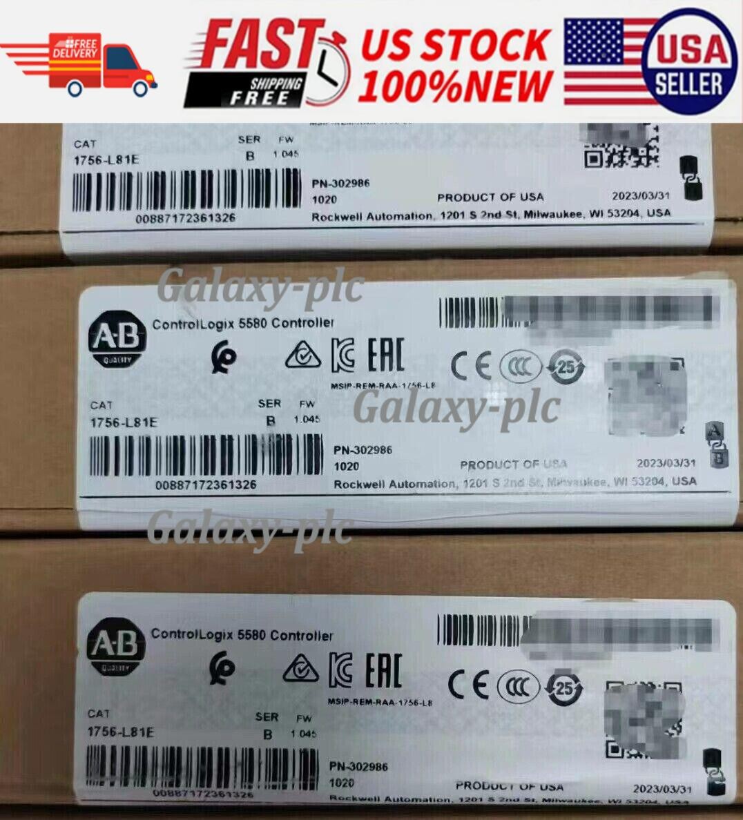 New Sealed Allen-Bradley 1756-L81E /B ControlLogix 5580 Processor 3MB 1756L81E