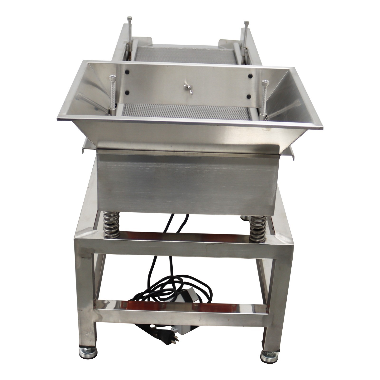 110V Linear Vibrating Screen Stainless Steel 3mm Hole 3000RPM Dual Motor