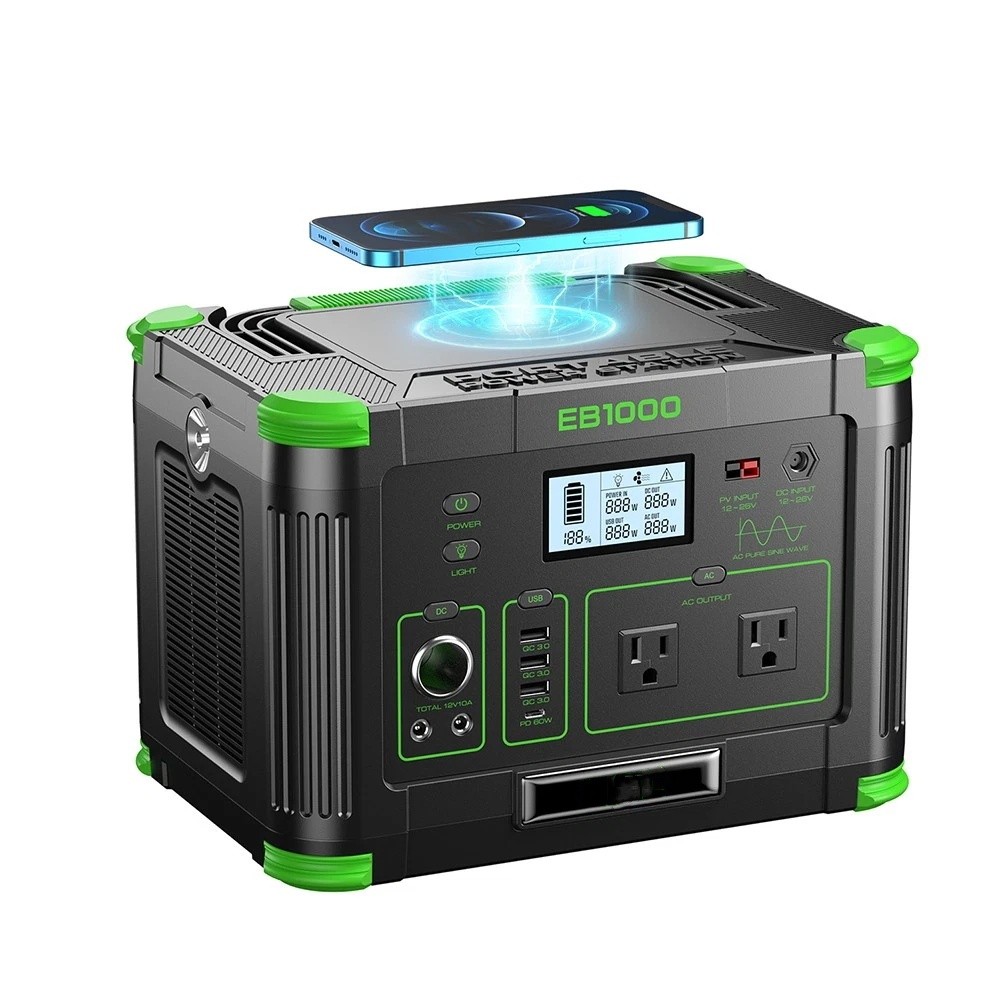 1000W Power Station Portable 999Wh LiFePo4 Battery Charger Generator For Travel