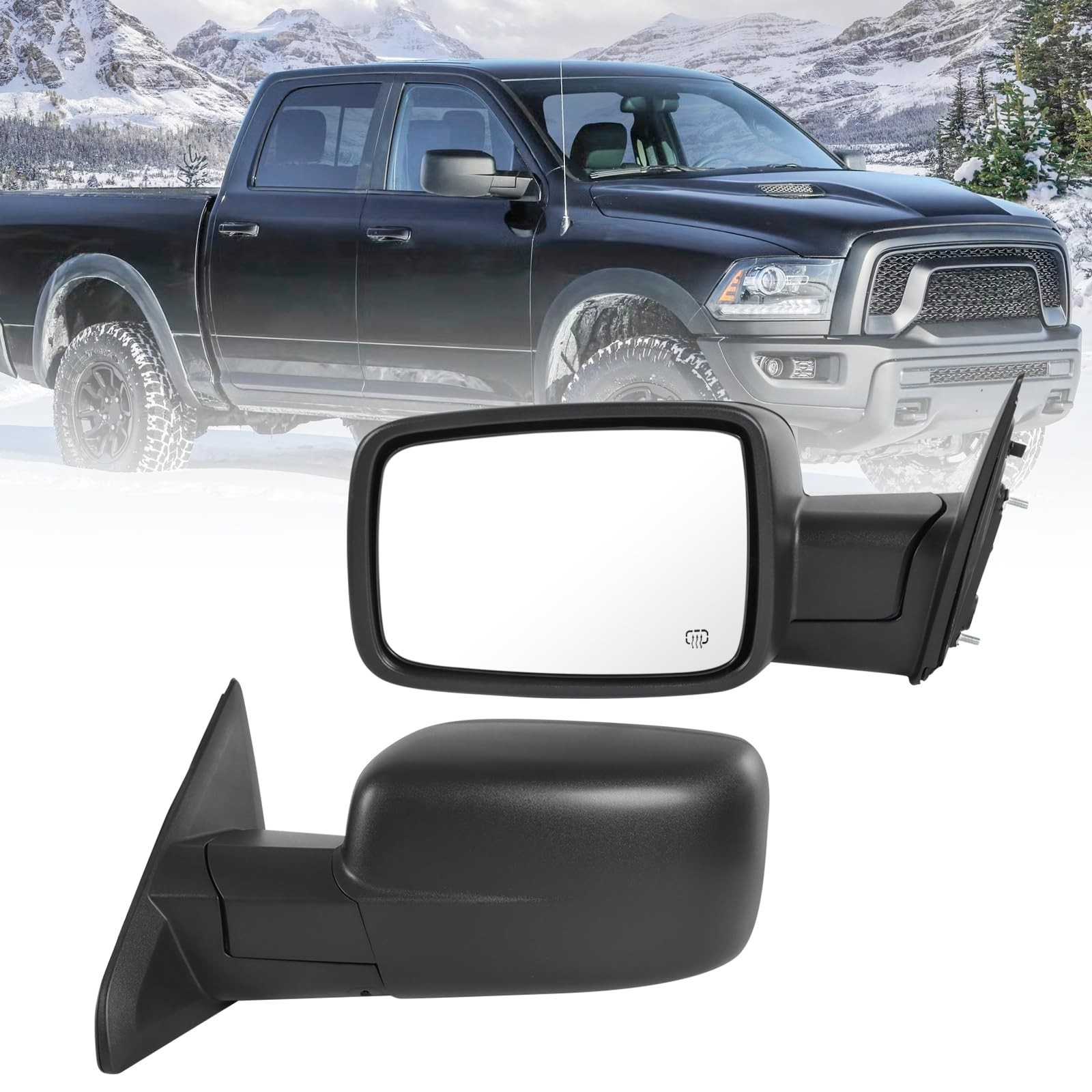 Left Driver Side Door Mirror Heated Power Glass Manual Folding (6Pins) | Comp…
