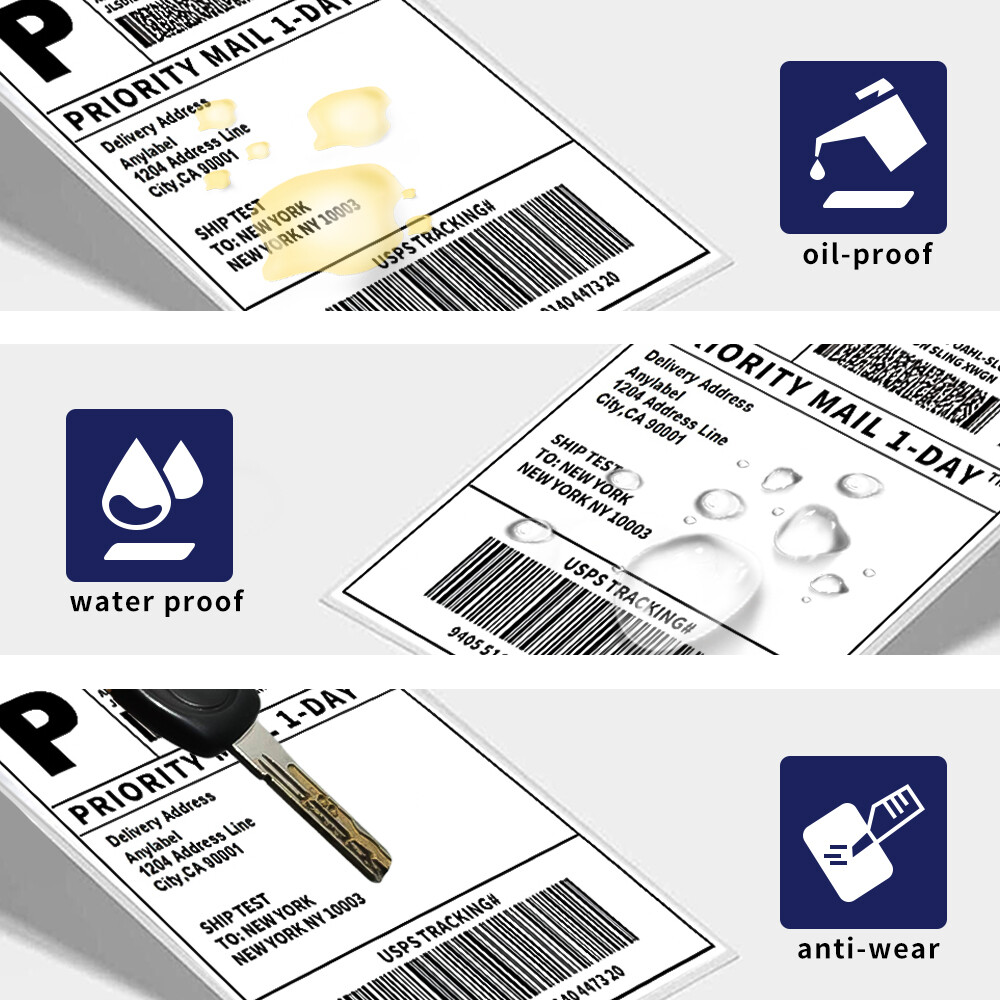 500 4″x6″ Fanfold Direct Thermal Shipping Labels for Zebra and Rollo Printers