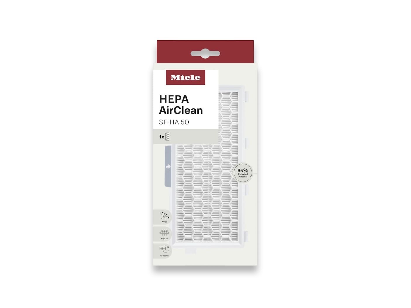 Miele Genuine HEPA AirClean Filter SF-HA 50 for 1 Pack Filter, Blue