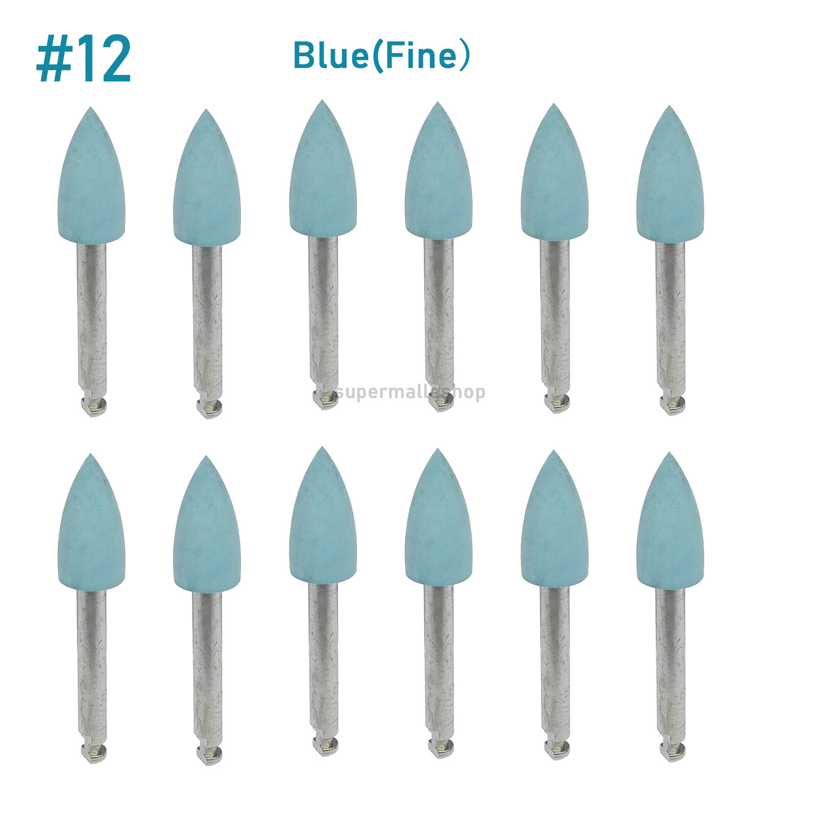 12X Dental Composite Polishing Burs Kit RA Silicone Polisher 2.35mm Contra Angle