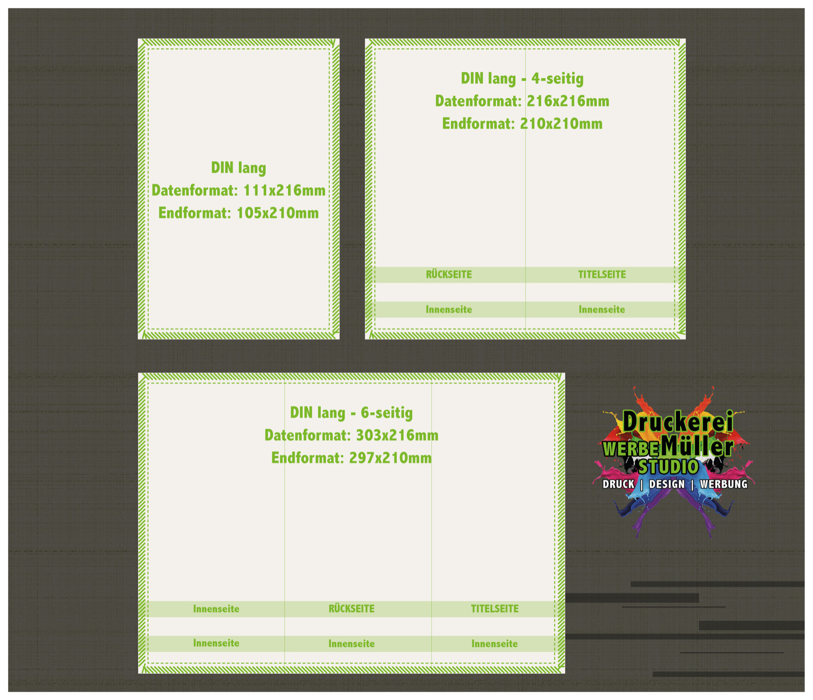Flyer printing handout advertising slip folder color printing folding DIN