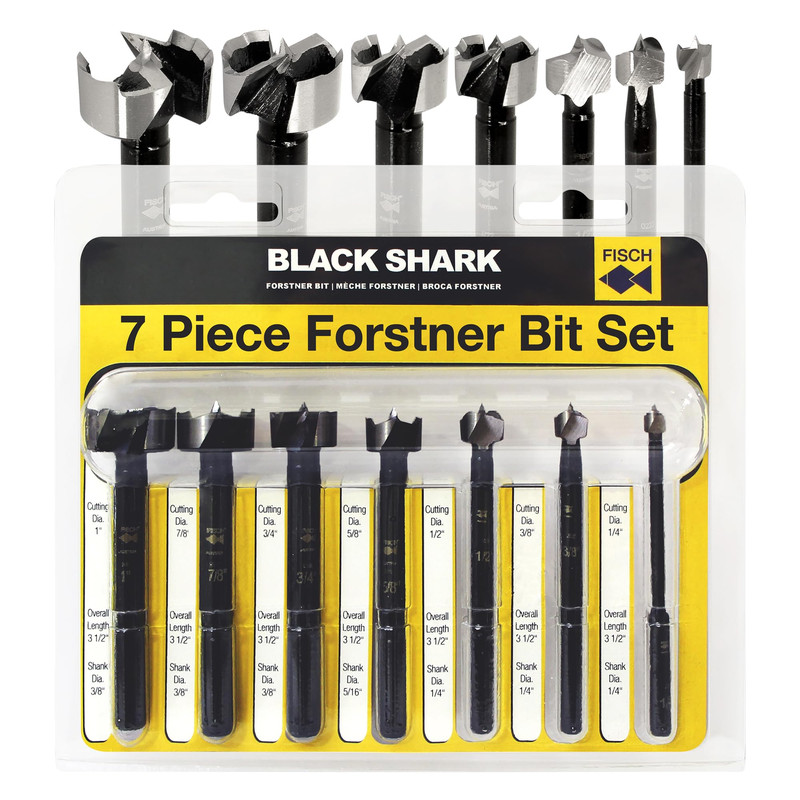 Fisch Black Shark Forged Steel Forstner Drill Bit Set For Woodworking Precision