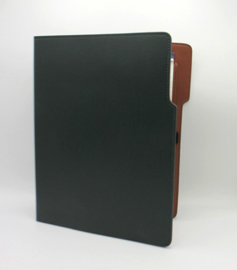Portfolio Leather Graphic Image 9×12″ Dark Green with Tan List$90