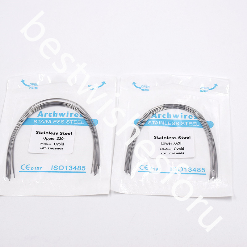 100x 10 Bag Dental Ovoid Stainless Steel Round Arch Wire 012-020 Upper Lower Opt