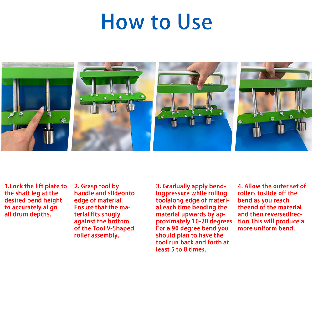 Green Hand Sheet Roller Bender 0-90 Degree Bending Angle Metal Roofing Tool