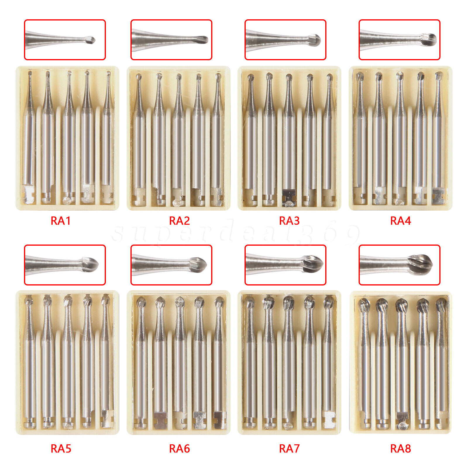 Dental Round Carbide Bur for Slow Speed Latch Type Handpiece RA 1# – 8# Burs