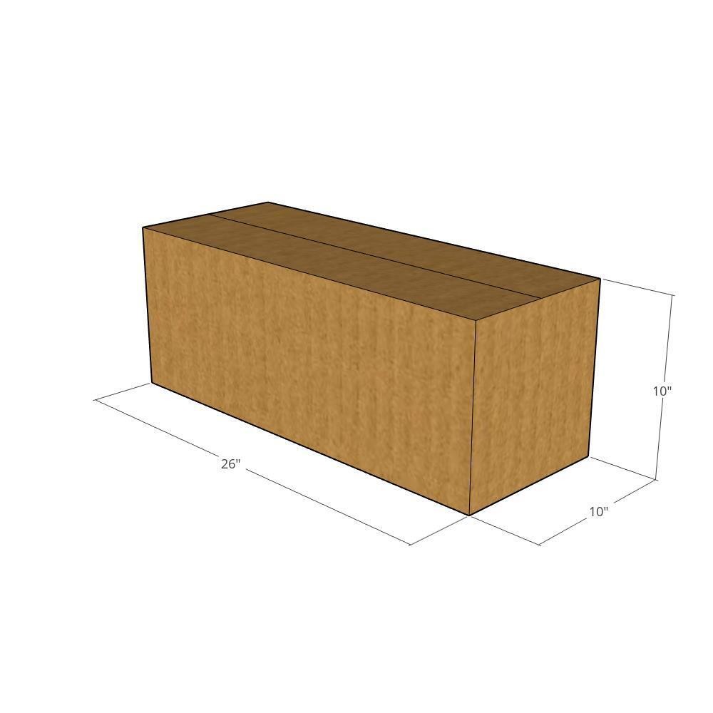 10 26x10x10 Kraft Brown Corrugated Shipping Boxes 32 ECT Single-Wall New