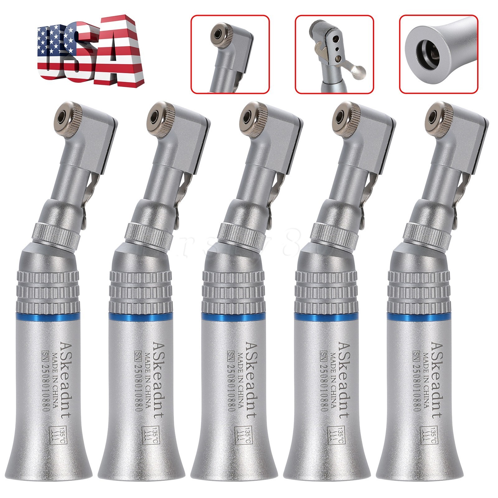 5 Pcs NSK Style Dental Low Slow Speed Contra Angle Handpiece Latch E-Type SEASKY