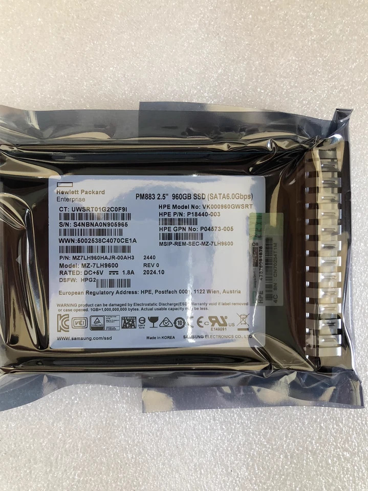 P18424-B21 P18483-001 RI Multi HPE 960GB SATA 6G 2.5″ RI SSD Solid State Drive