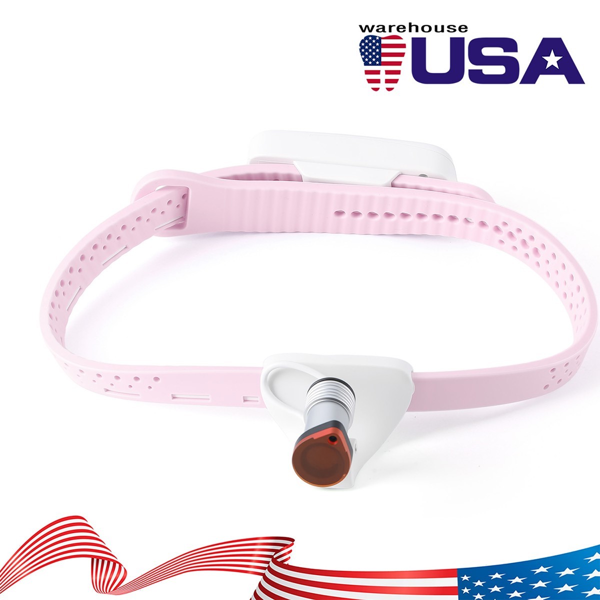 5W Dental LED Surgical Headlight Headband Headlamp Wireless Light Filter Pink