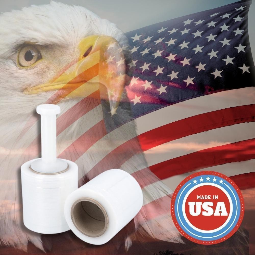 Mini Stretch Wrap Shrink Film with 1 Plastic Handle/Case Select: Size & Rolls