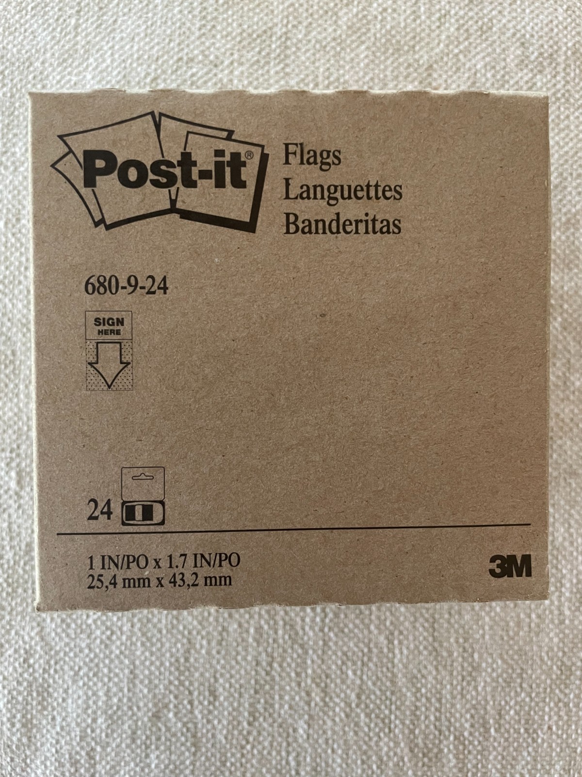 Post it flags “Sign Here” (1 box with 24 packets of 50 flags each = 1,200 flags)
