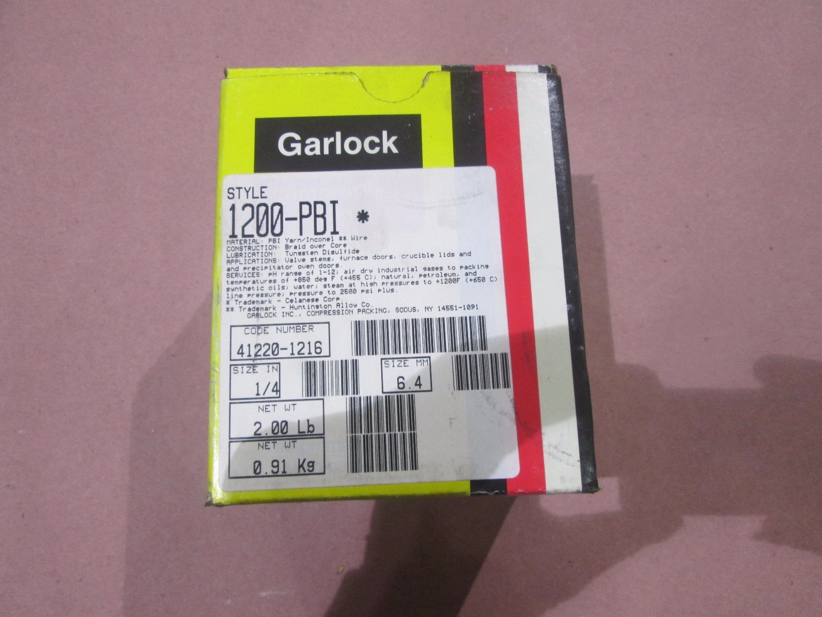 Garlock 1/4″ 6.4mm 1200-PBI 1200PBI Mechanical Packing 2 lb